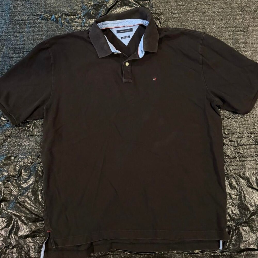 Tommy-hilfiger Men's Black and Brown Polo-shirts